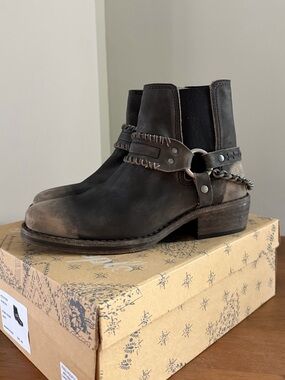 Free People Stony Desert Distressed Leather Ankle Booties